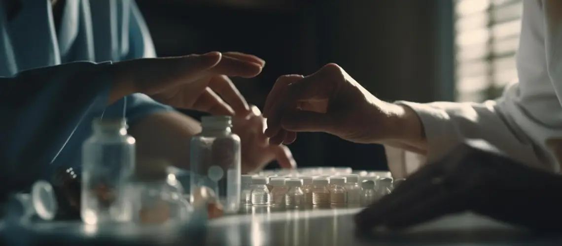 A scientist researching herbal medicine in a lab