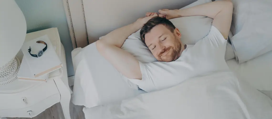 Person sleeping peacefully after using prescribed marijuana